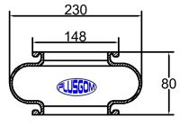 cámara monolobular // ø de boca 148 mm // ø de balón 230 mm                       
